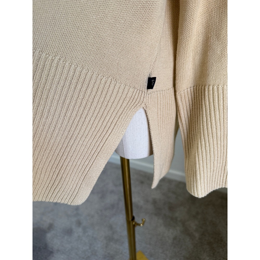 GAP Womens Beige Chunky Heavyweight Crewneck Long Sleeve Knit Sweater Medium - Picture 3 of 8